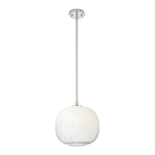 Innovations Brookhaven Sphere 10in 1-Light Pendant | Industrial Polished Nickel and Opal Glass | Kitchen Island & Dining | Model 434-1S-PN-G481-10OP