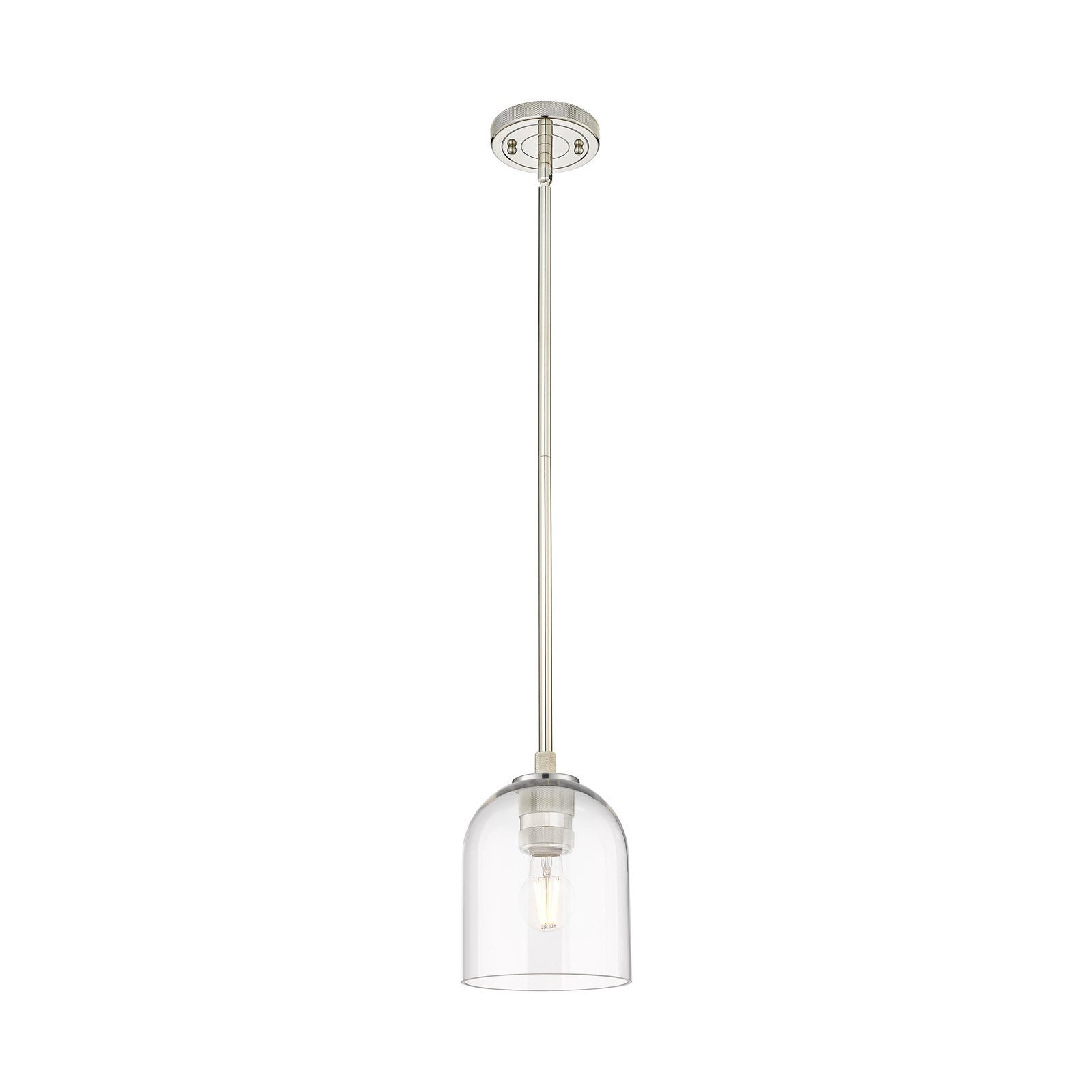 Innovations Bella 6in 1-Light Pendant | Industrial Polished Nickel and Clear Glass | Kitchen Island & Dining Room | Model 434-1S-PN-G558-6CL