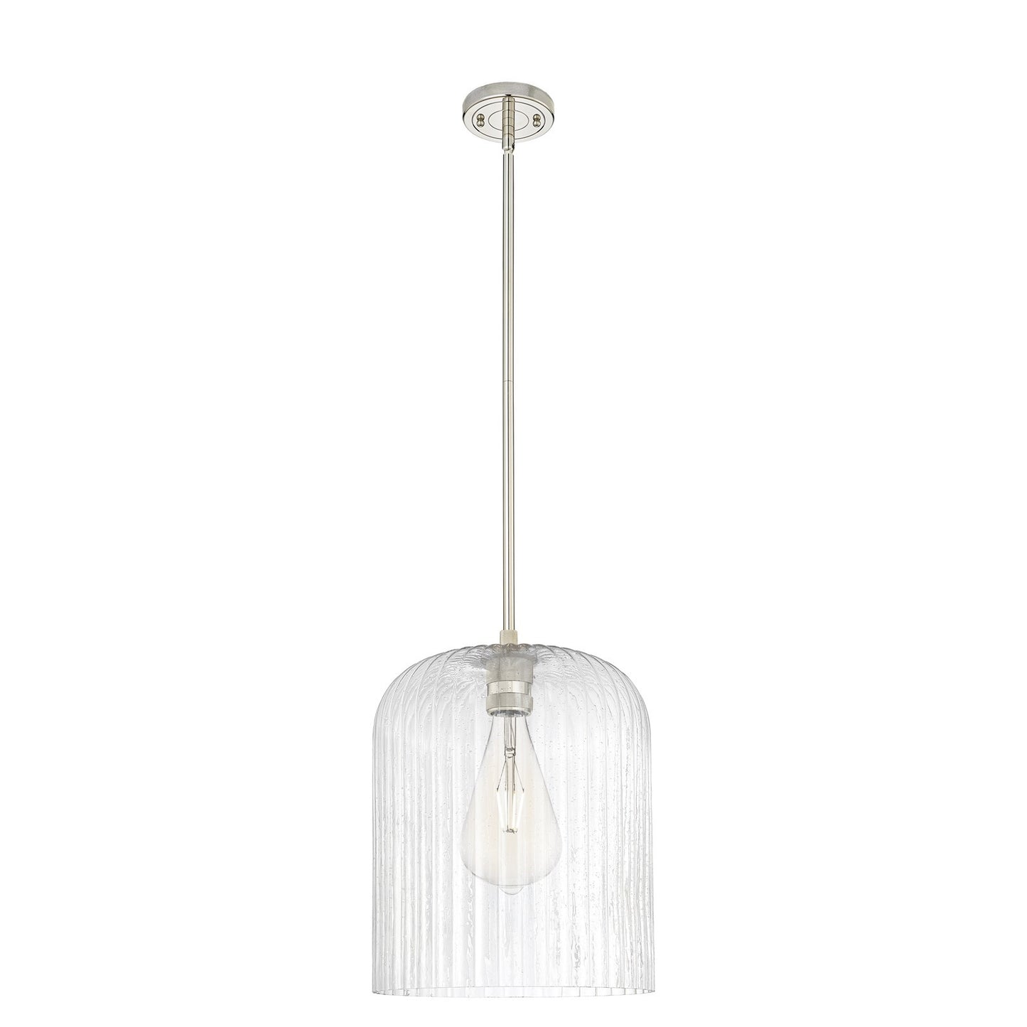 Innovations Crown Point 12in 1-Light Pendant | Industrial Polished Nickel and Seedy Glass | Kitchen Island & Dining Room | Model 434-1S-PN-G559-12SDY