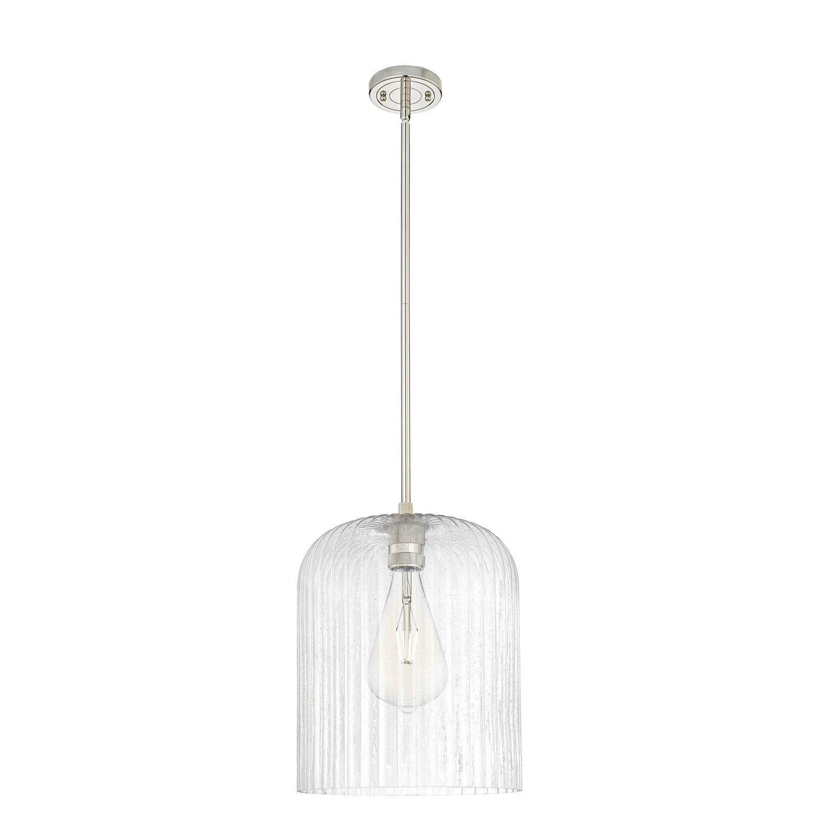 Innovations Crown Point 12in 1-Light Pendant | Industrial Polished Nickel and Seedy Glass | Kitchen Island & Dining Room | Model 434-1S-PN-G559-12SDY