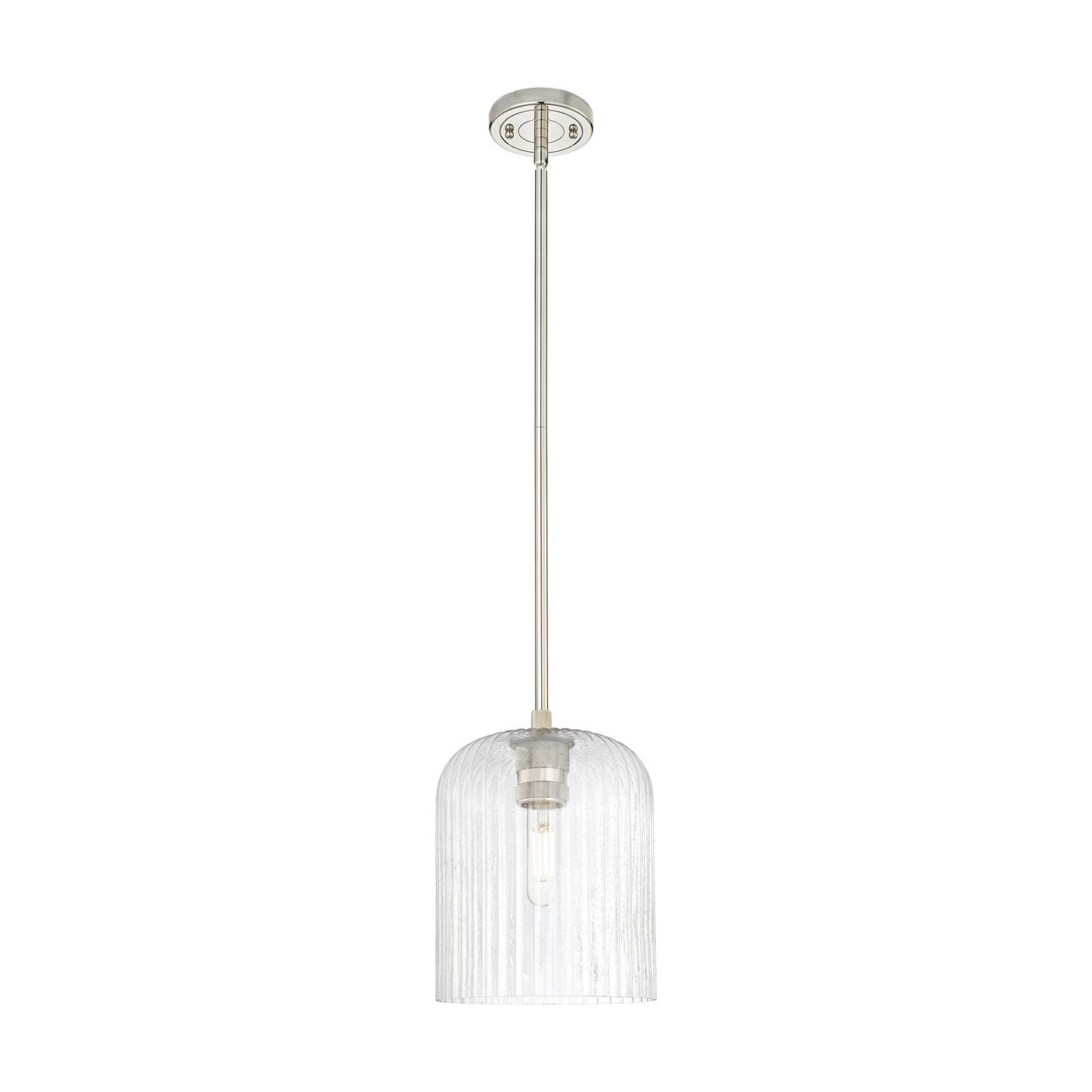 Innovations Crown Point 8in 1-Light Pendant | Industrial Polished Nickel and Seedy Glass | Kitchen Island & Dining Room | Model 434-1S-PN-G559-8SDY