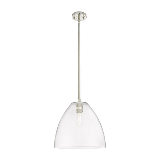 Innovations Crown Point 1Lt 12" Bristol Stem Pendant, PN/CL - 434-1S-PN-GBD-122