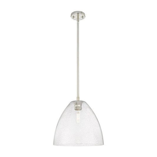 Innovations Crown Point 1Lt 12" Bristol Stem Pendant, PN/SD - 434-1S-PN-GBD-124