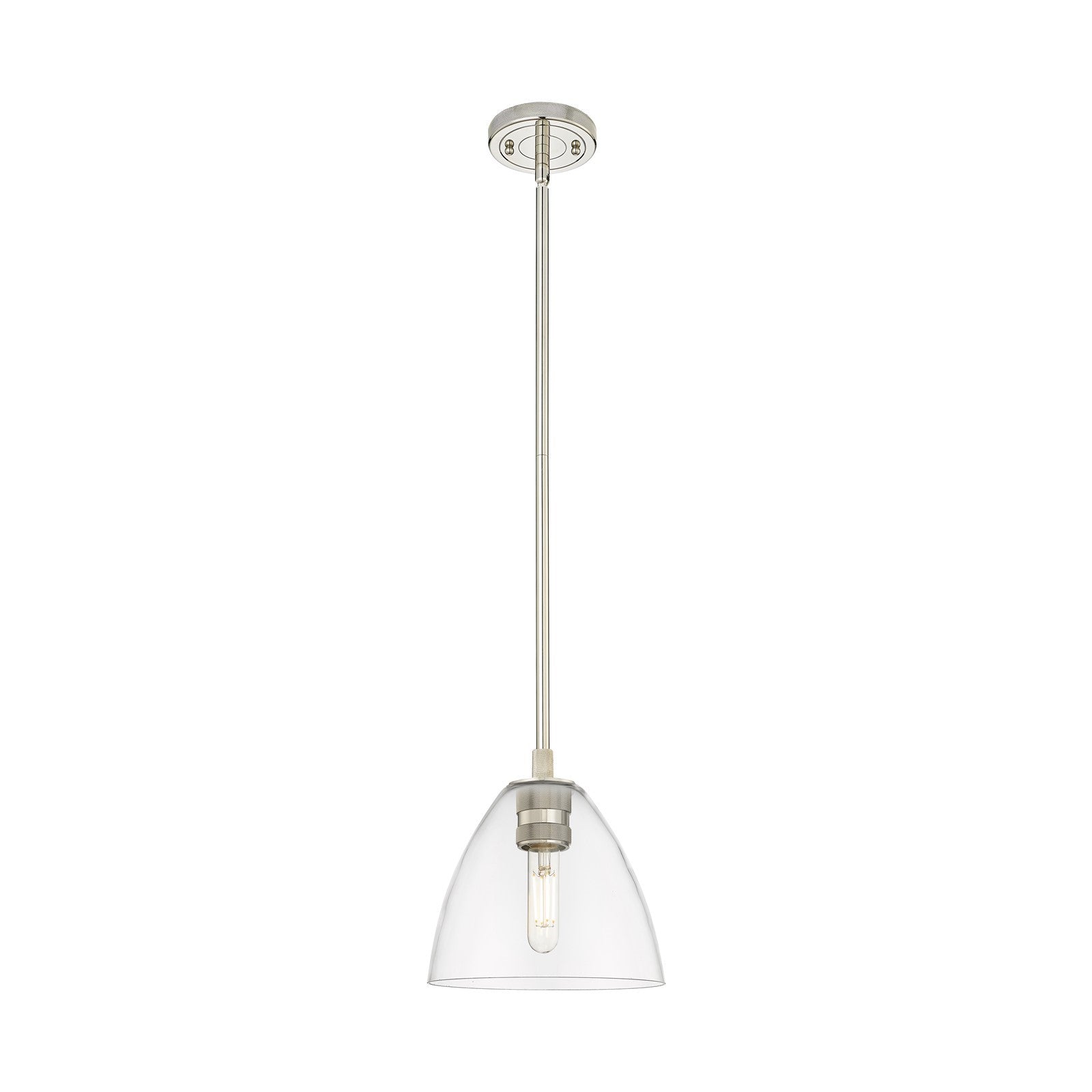 Innovations Bristol 7.5in 1-Light Pendant | Polished Nickel and Clear Glass | Kitchen Island & Dining Room | Model 434-1S-PN-GBD-752