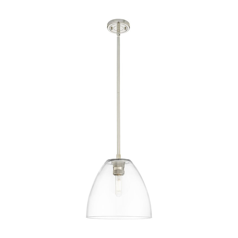 Innovations Crown Point 1Lt 9" Bristol Stem Pendant, PN/Clear - 434-1S-PN-GBD-92