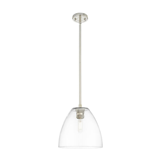 Innovations Crown Point 1Lt 9" Bristol Stem Pendant, PN/Clear - 434-1S-PN-GBD-92