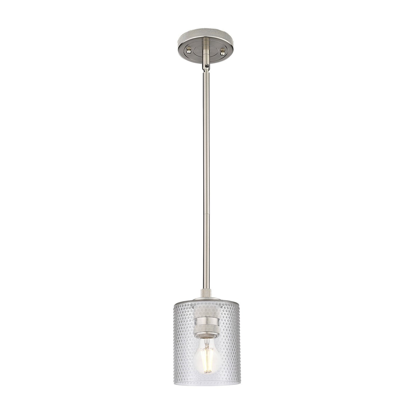 Innovations Cobbleskill 5in 1-Light Pendant | Industrial Satin Nickel and Clear Glass | Kitchen Island & Dining Room | Model 434-1S-SN-G112