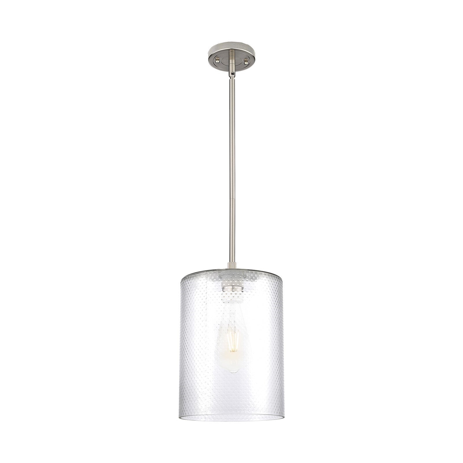 Innovations Cobbleskill 9in 1-Light Pendant | Industrial Satin Nickel and Clear Glass | Kitchen Island & Dining Room | Model 434-1S-SN-G112-L