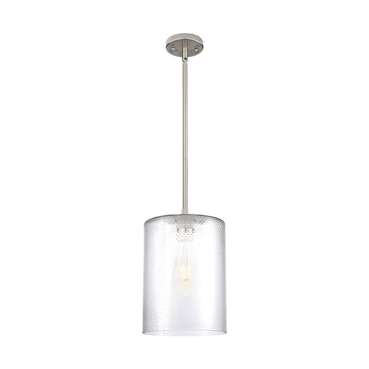 Innovations Cobbleskill 9in 1-Light Pendant | Industrial Satin Nickel and Clear Glass | Kitchen Island & Dining Room | Model 434-1S-SN-G112-L
