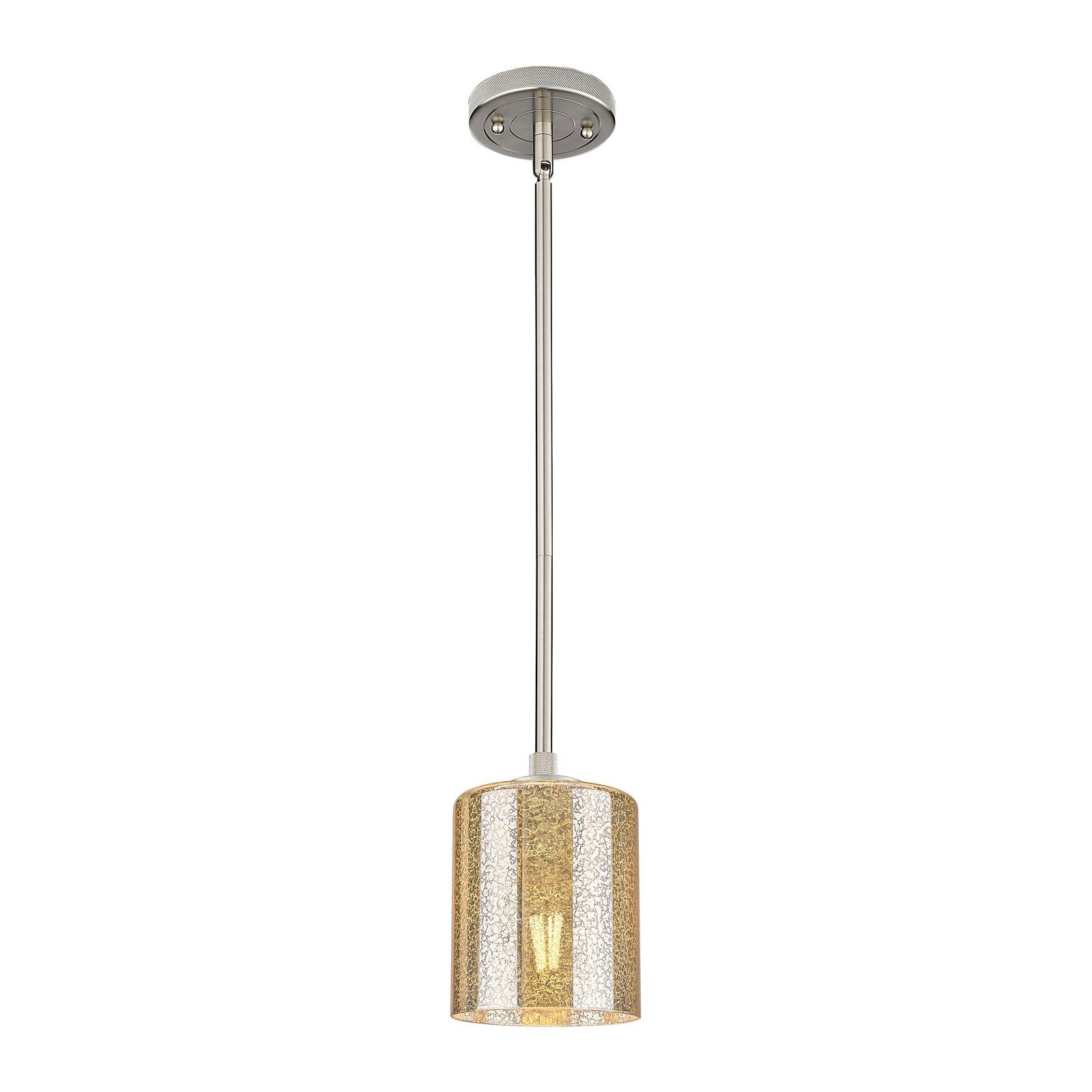 Innovations Cobbleskill 5in 1-Light Pendant | Industrial Satin Nickel and Mercury Glass | Kitchen Island & Dining Room | Model 434-1S-SN-G116