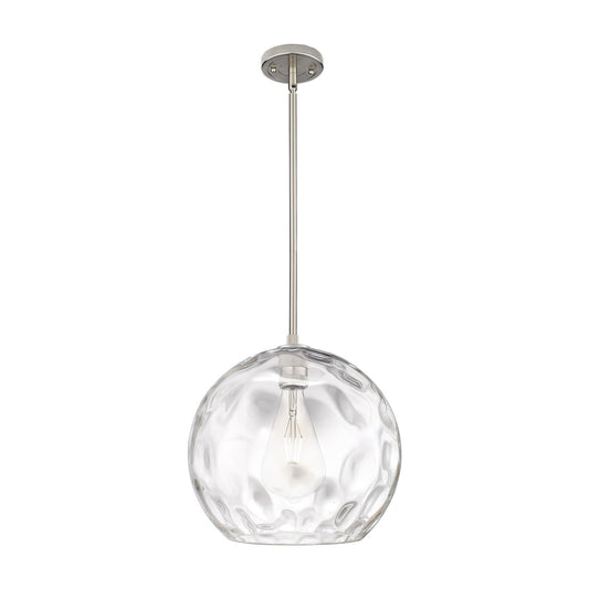 Innovations Athens Water Glass 13in 1-Light Pendant | Industrial Satin Nickel and Clear Glass | Kitchen Island & Dining | Model 434-1S-SN-G1215-14