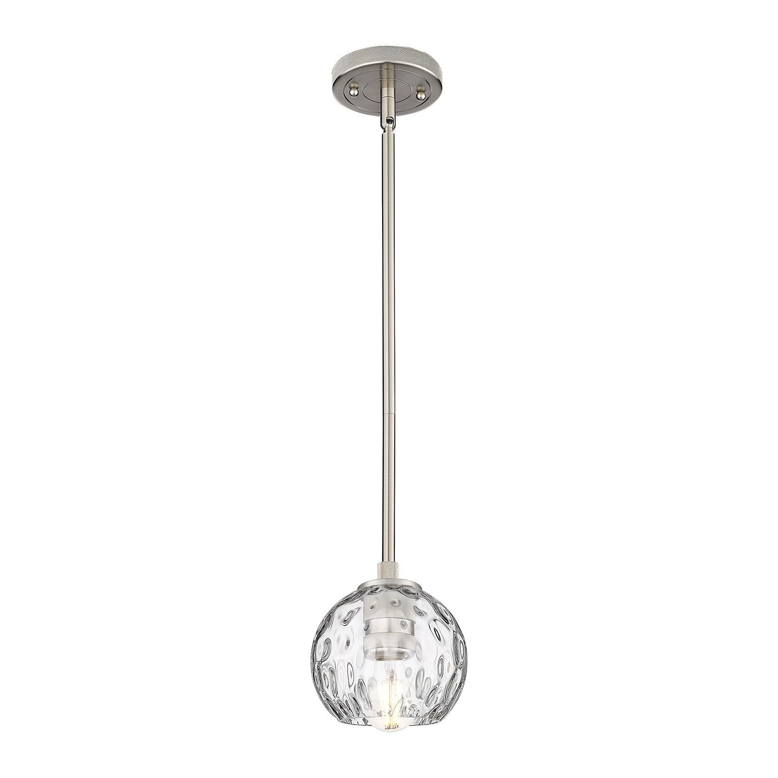 Innovations Athens Water Glass 6in 1-Light Pendant | Industrial Satin Nickel and Clear Glass | Kitchen Island & Dining Room | Model 434-1S-SN-G1215-6