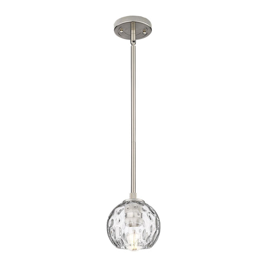 Innovations Athens Water Glass 6in 1-Light Pendant | Industrial Satin Nickel and Clear Glass | Kitchen Island & Dining Room | Model 434-1S-SN-G1215-6