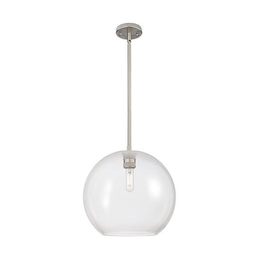 Innovations Crown Point 1Lt 12" Athens Stem Pendant, SN/CL - 434-1S-SN-G122-12