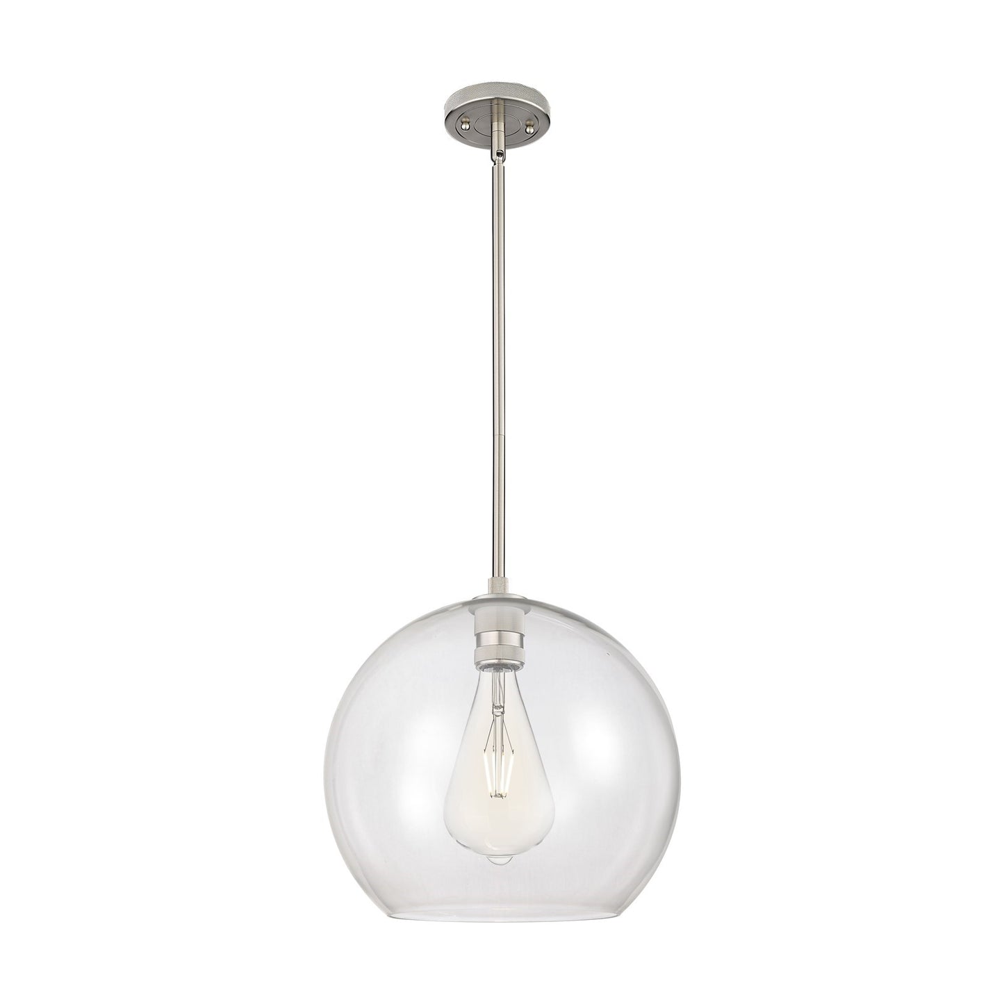 Innovations Astor 13.75in 1-Light Pendant | Industrial Satin Nickel and Clear Glass | Kitchen Island & Dining Room | Model 434-1S-SN-G122-14