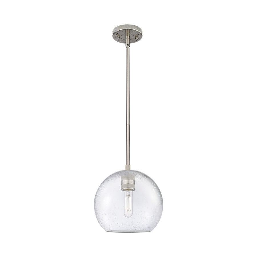 Innovations Crown Point 1Lt 8" Athens Stem Pendant, SN/Seed - 434-1S-SN-G124-8