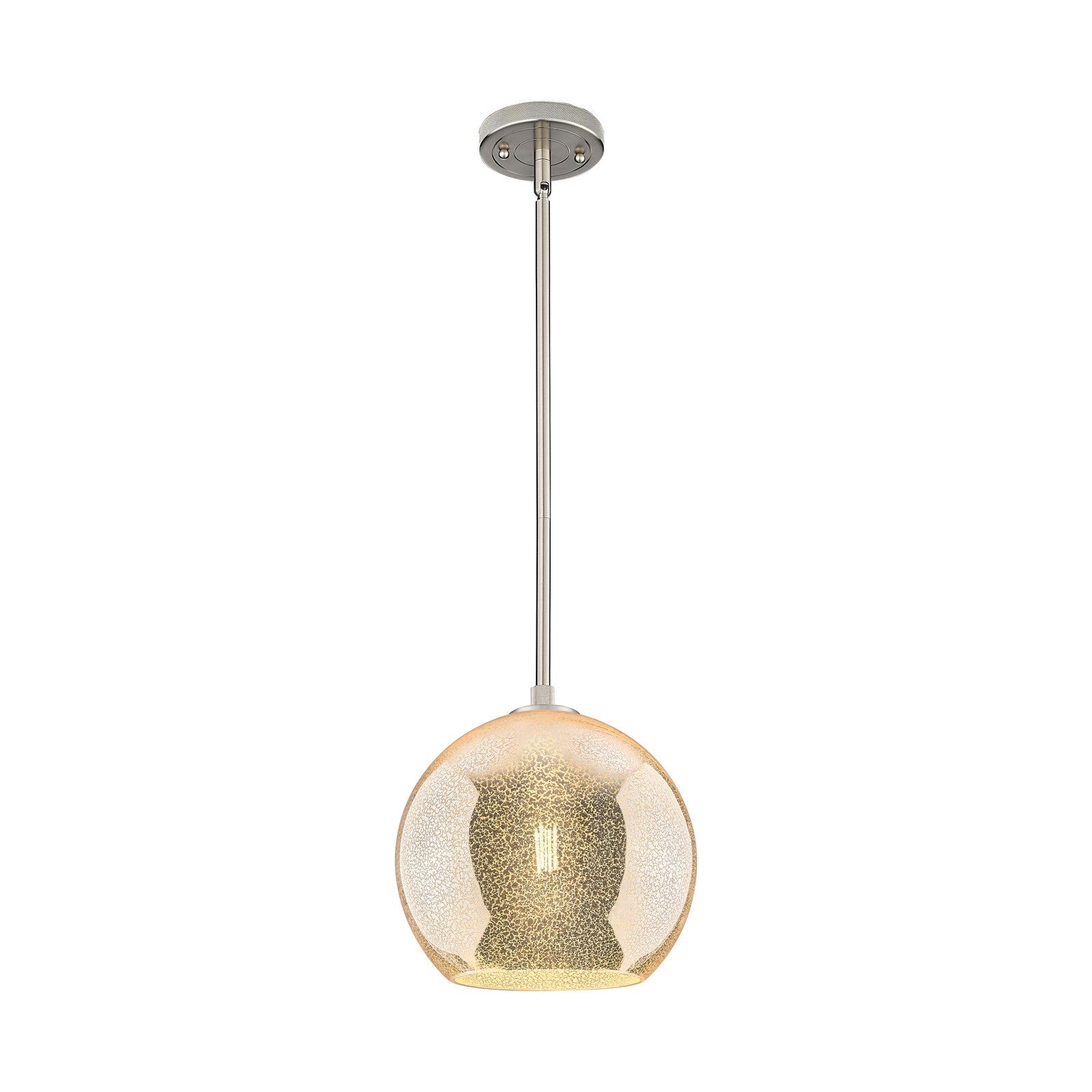 Innovations Athens 10in 1-Light Pendant | Industrial Satin Nickel and Mercury Glass | Kitchen Island & Dining Room | Model 434-1S-SN-G128-10