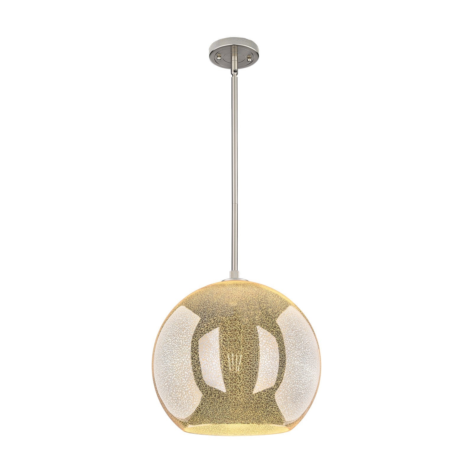 Innovations Astor 14in 1-Light Pendant | Industrial Satin Nickel and Mercury Glass | Kitchen Island & Dining Room | Model 434-1S-SN-G128-14