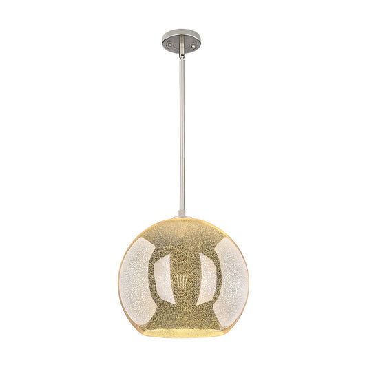 Innovations Astor 14in 1-Light Pendant | Industrial Satin Nickel and Mercury Glass | Kitchen Island & Dining Room | Model 434-1S-SN-G128-14
