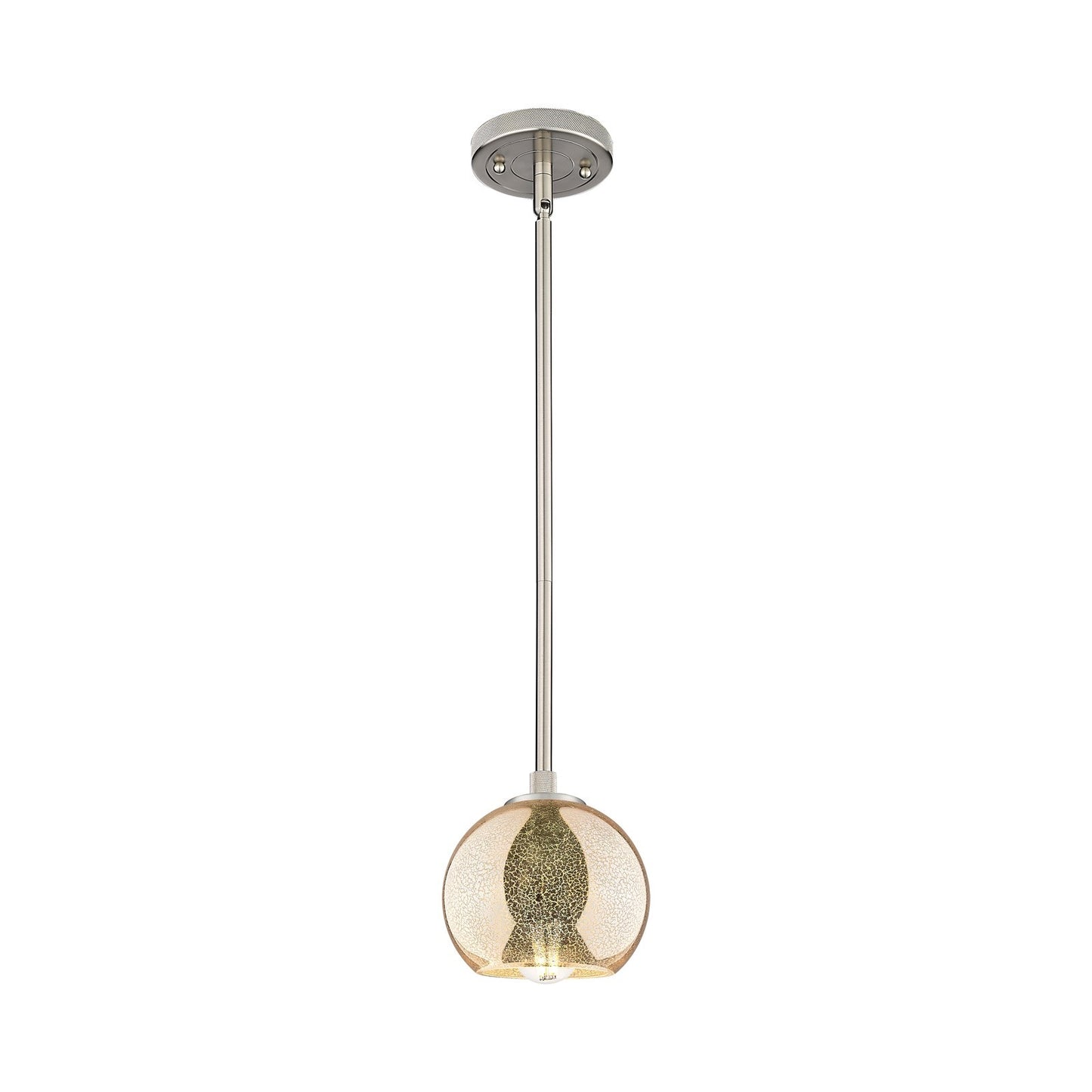 Innovations Athens 6in 1-Light Pendant | Industrial Satin Nickel and Mercury Glass | Kitchen Island & Dining Room | Model 434-1S-SN-G128-6