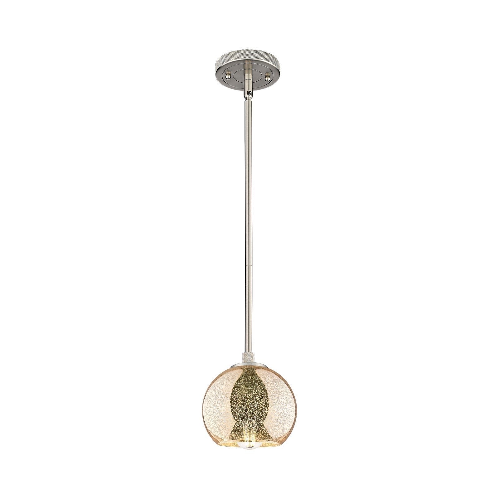 Innovations Athens 6in 1-Light Pendant | Industrial Satin Nickel and Mercury Glass | Kitchen Island & Dining Room | Model 434-1S-SN-G128-6