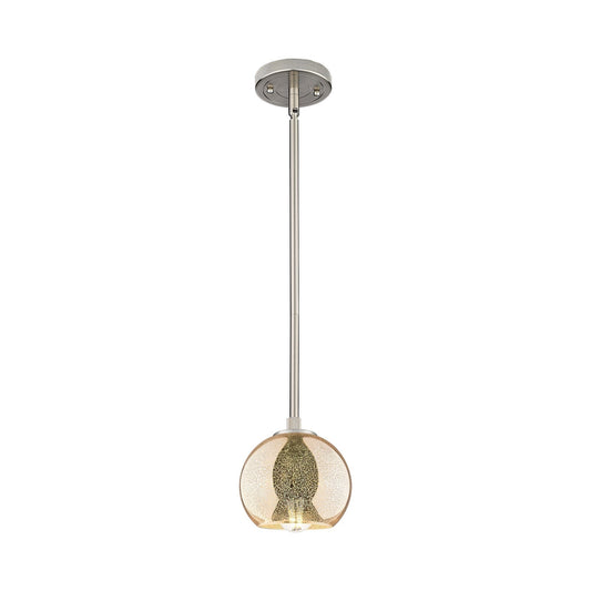 Innovations Athens 6in 1-Light Pendant | Industrial Satin Nickel and Mercury Glass | Kitchen Island & Dining Room | Model 434-1S-SN-G128-6