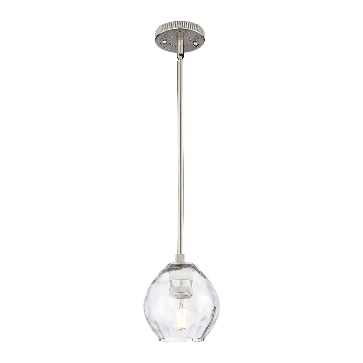Innovations Waverly 6.25in 1-Light Pendant | Industrial Satin Nickel and Clear Glass | Kitchen Island & Dining Room | Model 434-1S-SN-G362