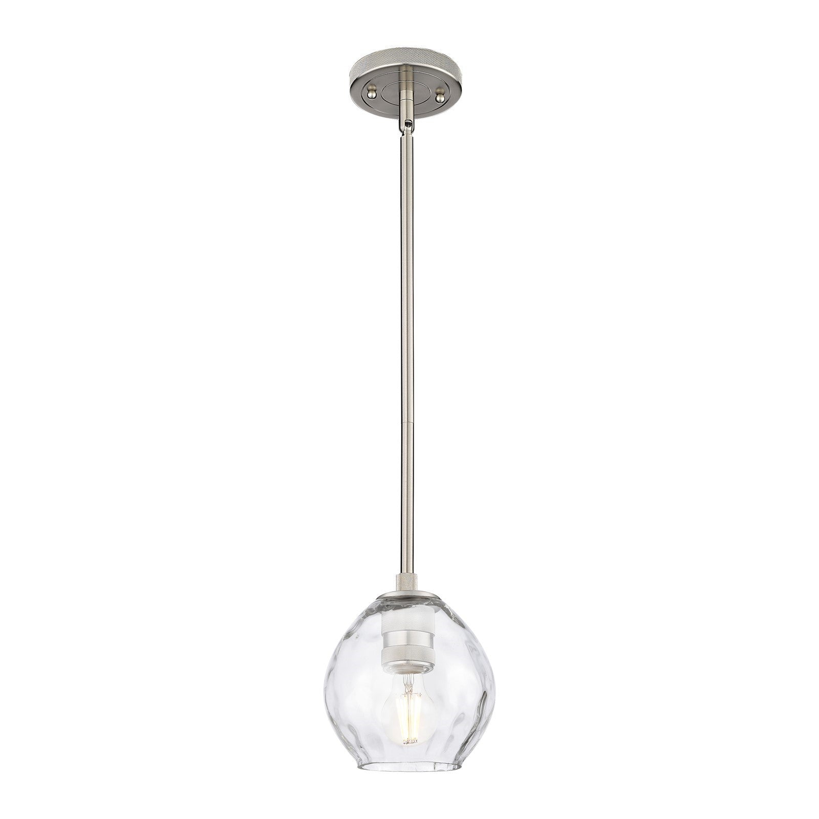 Innovations Waverly 6.25in 1-Light Pendant | Industrial Satin Nickel and Clear Glass | Kitchen Island & Dining Room | Model 434-1S-SN-G362