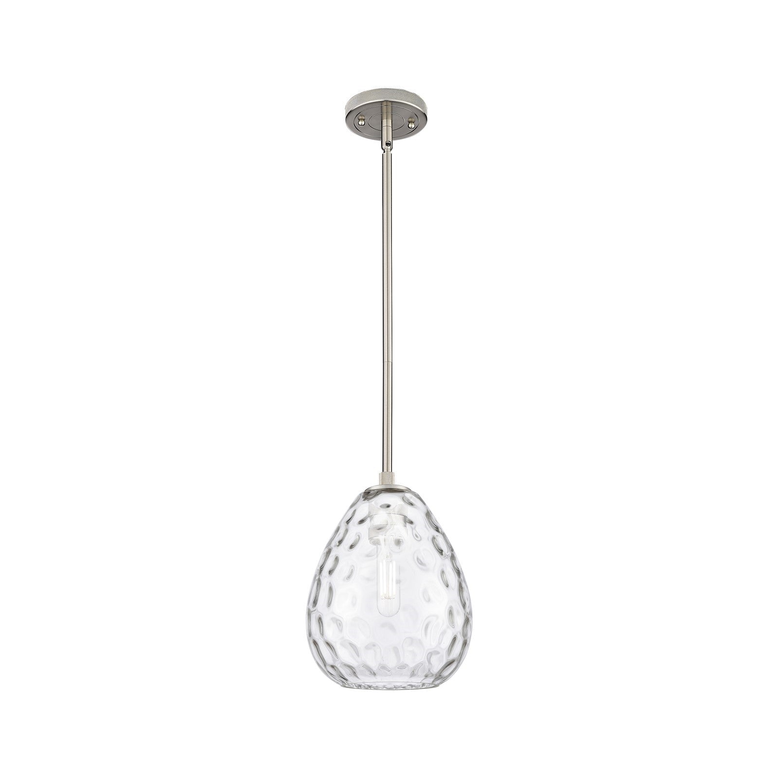 Innovations Lighting Waverly 8in 1-Light Pendant | Industrial Satin Nickel and Clear Glass | Kitchen Island & Dining Room | Model 434-1S-SN-G372