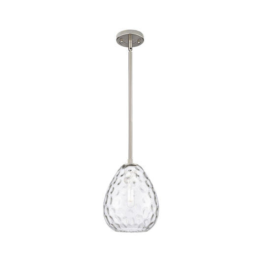 Innovations Lighting Waverly 8in 1-Light Pendant | Industrial Satin Nickel and Clear Glass | Kitchen Island & Dining Room | Model 434-1S-SN-G372