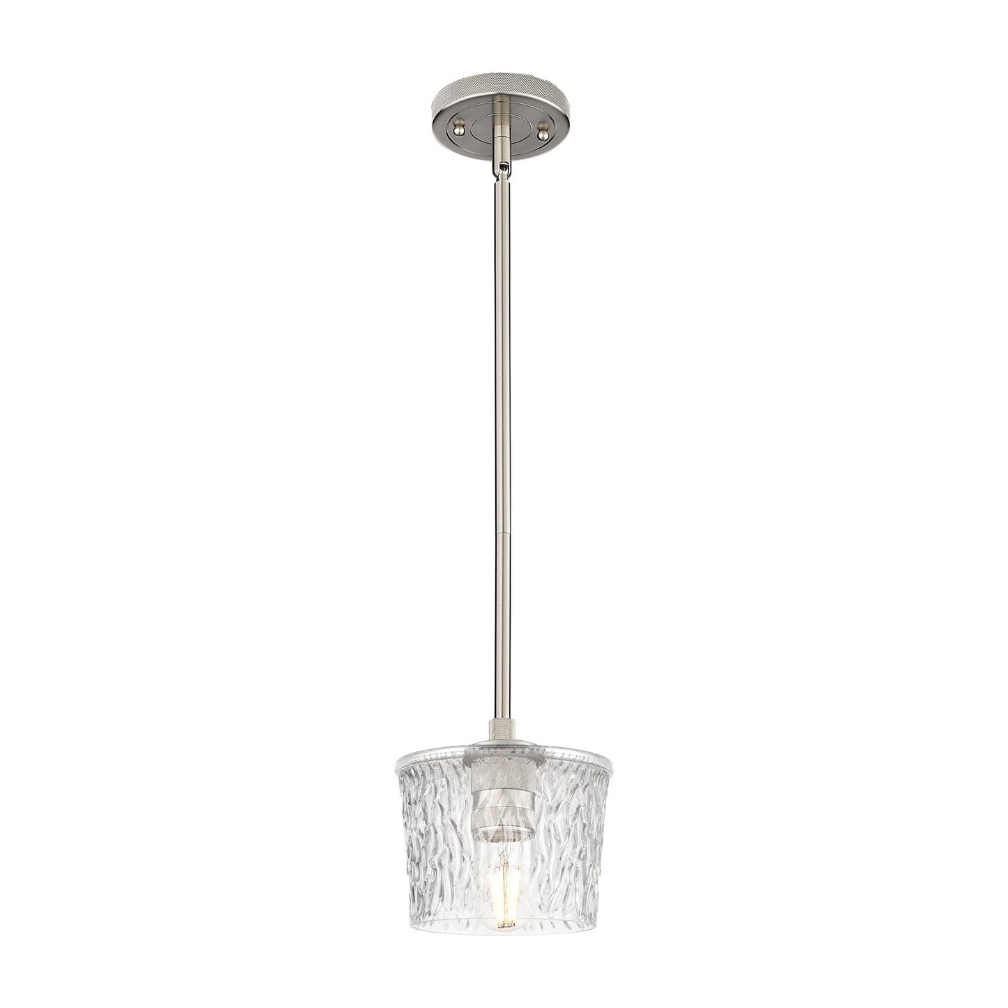 Innovations Lighting Niagara 6.5in 1-Light Pendant | Industrial Satin Nickel and Clear Glass | Kitchen Island & Dining Room | Model 434-1S-SN-G402