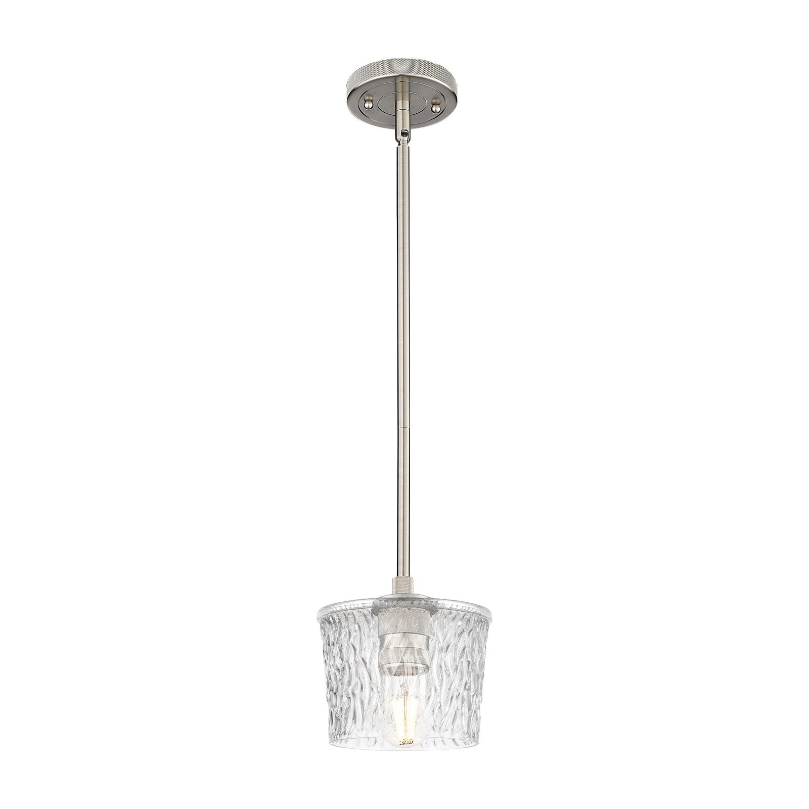 Innovations Lighting Niagara 6.5in 1-Light Pendant | Industrial Satin Nickel and Clear Glass | Kitchen Island & Dining Room | Model 434-1S-SN-G402
