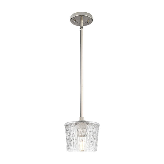 Innovations Lighting Niagara 6.5in 1-Light Pendant | Industrial Satin Nickel and Clear Glass | Kitchen Island & Dining Room | Model 434-1S-SN-G402