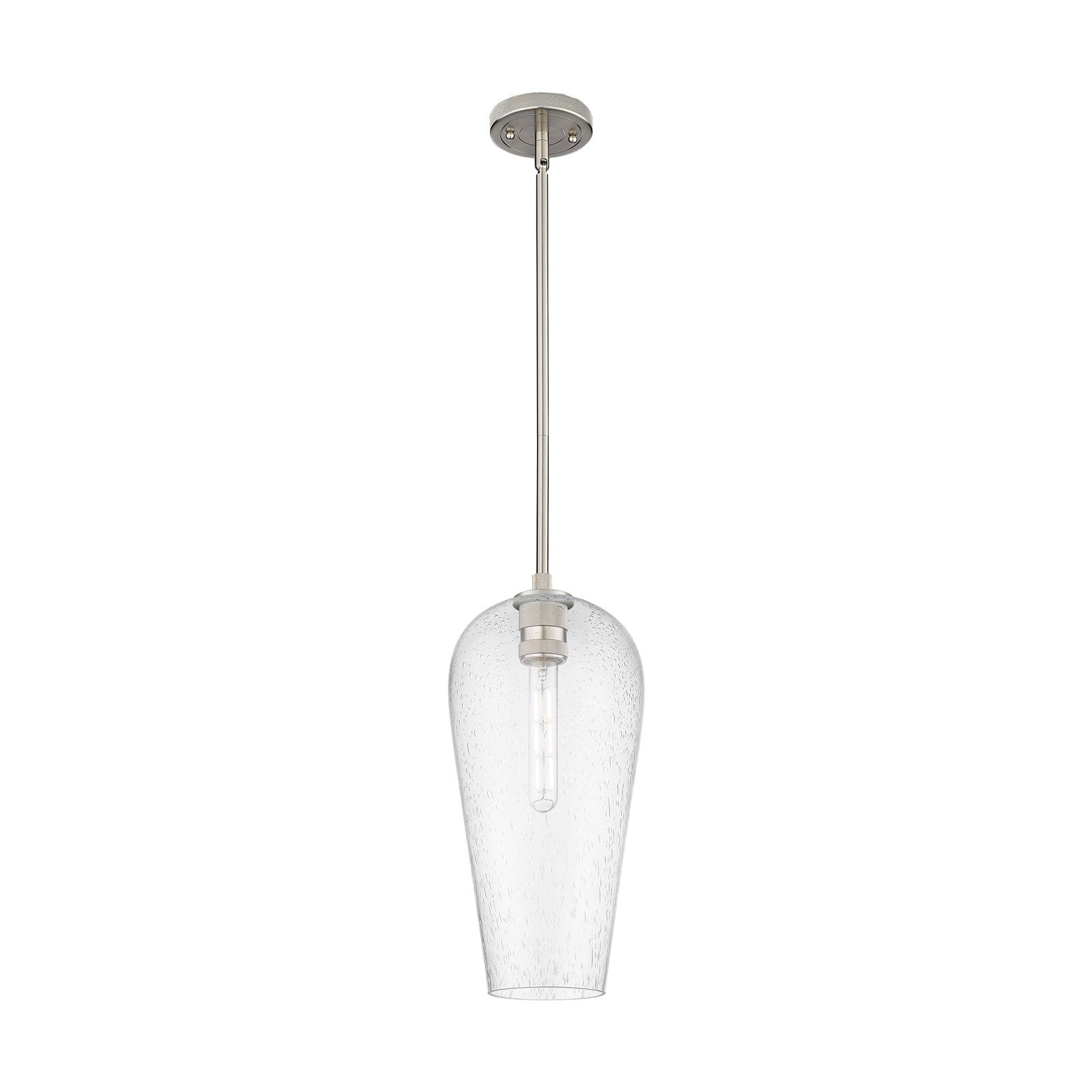 Innovations Chelsea 8in 1-Light Pendant | Industrial Satin Nickel and Seedy Glass | Kitchen Island & Dining Room | Model 434-1S-SN-G456-8SDY