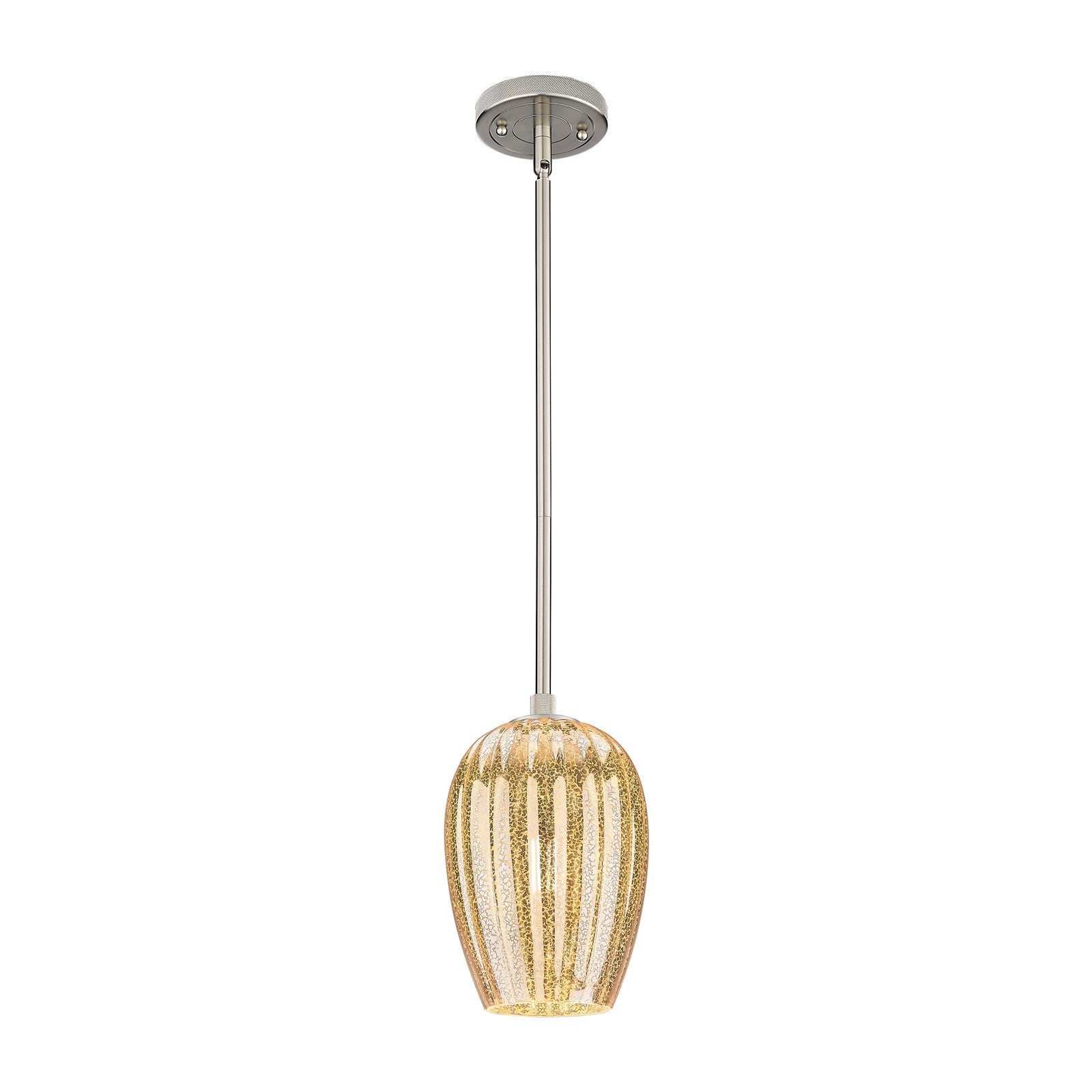 Innovations Preston Flute 6in 1-Light Pendant | Industrial Satin Nickel and Mercury Glass | Kitchen Island & Dining Room | Model 434-1S-SN-G457-6ME