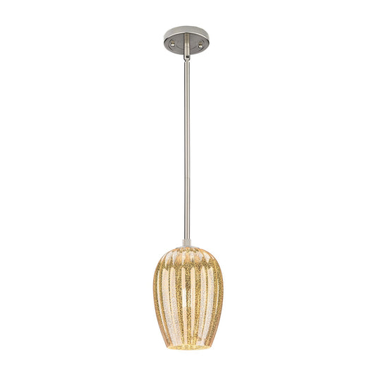 Innovations Preston Flute 6in 1-Light Pendant | Industrial Satin Nickel and Mercury Glass | Kitchen Island & Dining Room | Model 434-1S-SN-G457-6ME