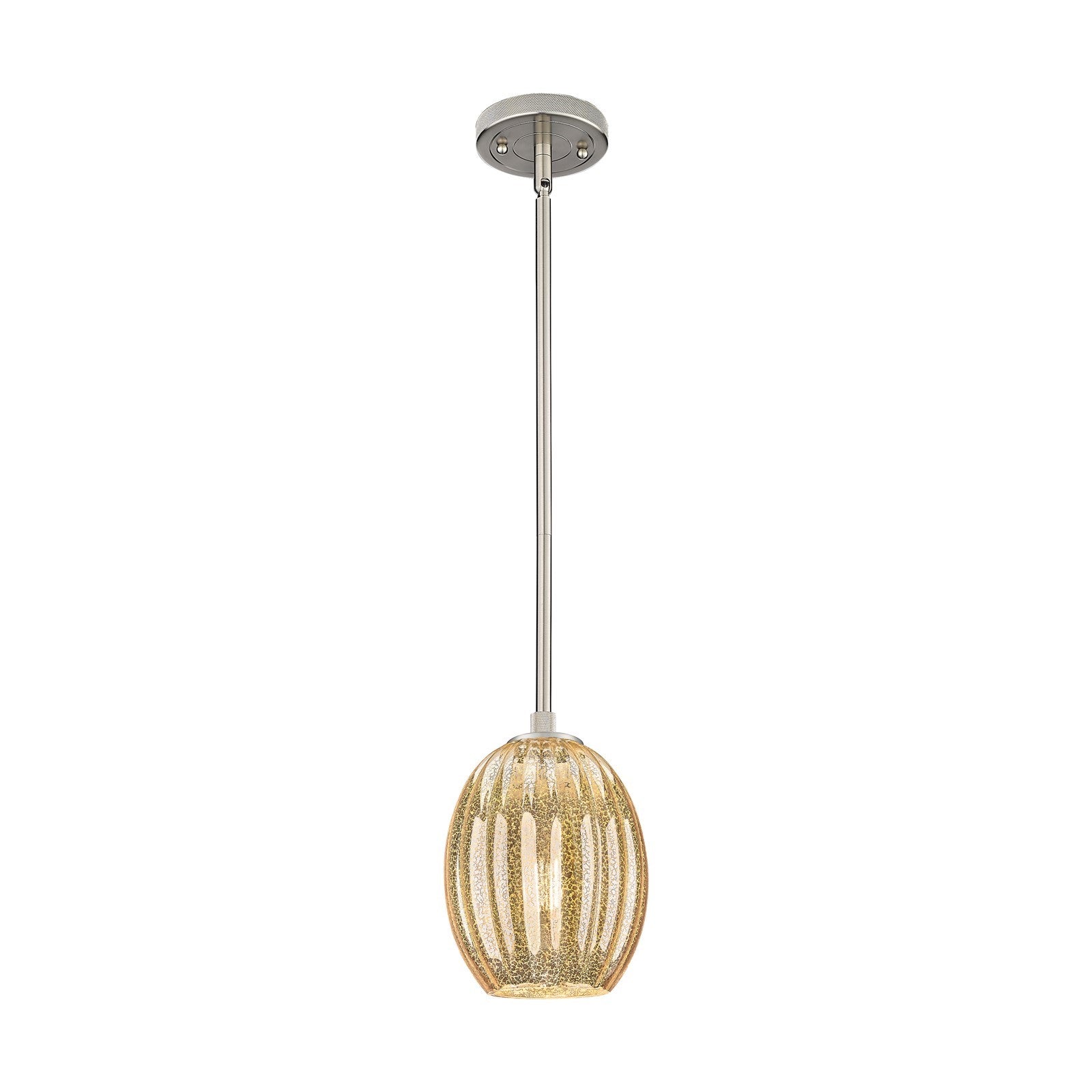 Innovations Preston Bulb 6in 1-Light Pendant | Industrial Satin Nickel and Mercury Glass | Kitchen Island & Dining Room | Model 434-1S-SN-G459-6ME
