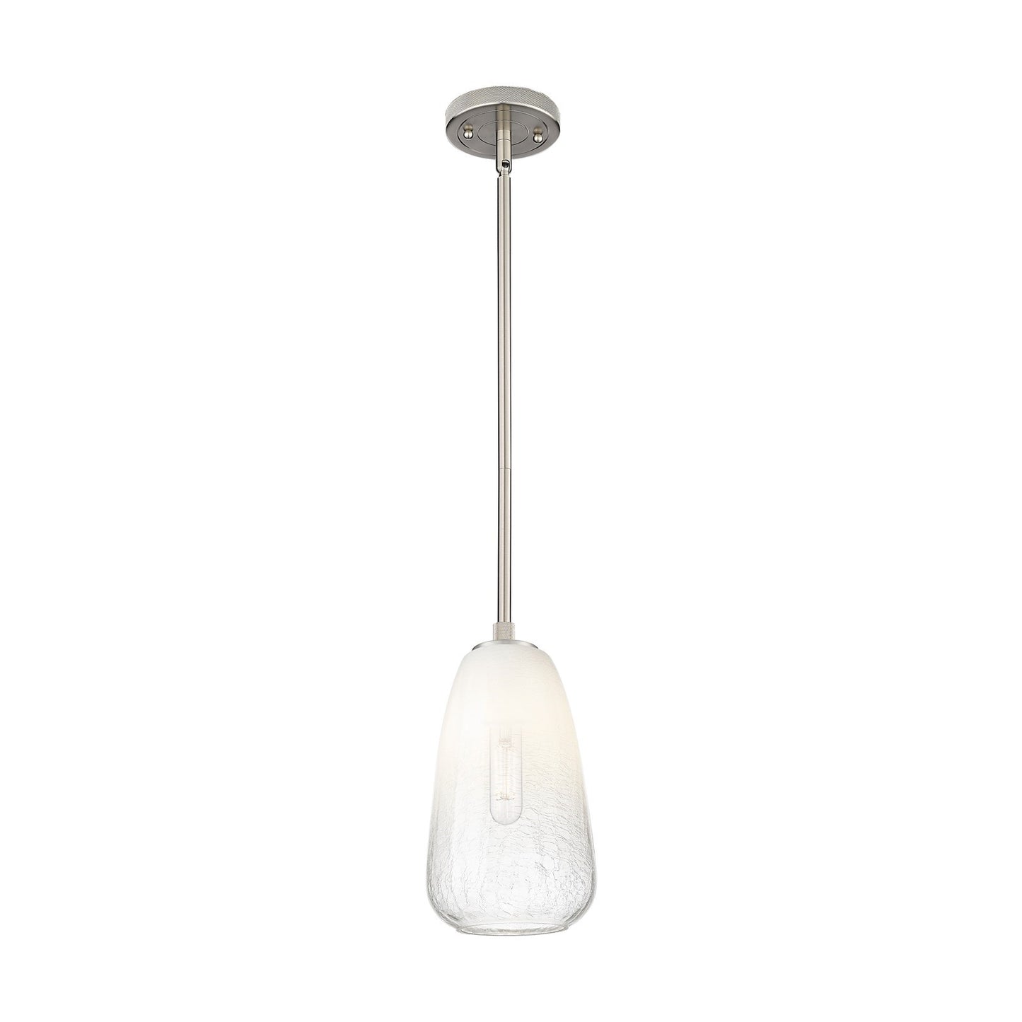 Innovations Brookhaven Almond 6in 1-Light Pendant | Industrial Satin Nickel and Opal Glass | Kitchen Island & Dining Room | Model 434-1S-SN-G480-6OP