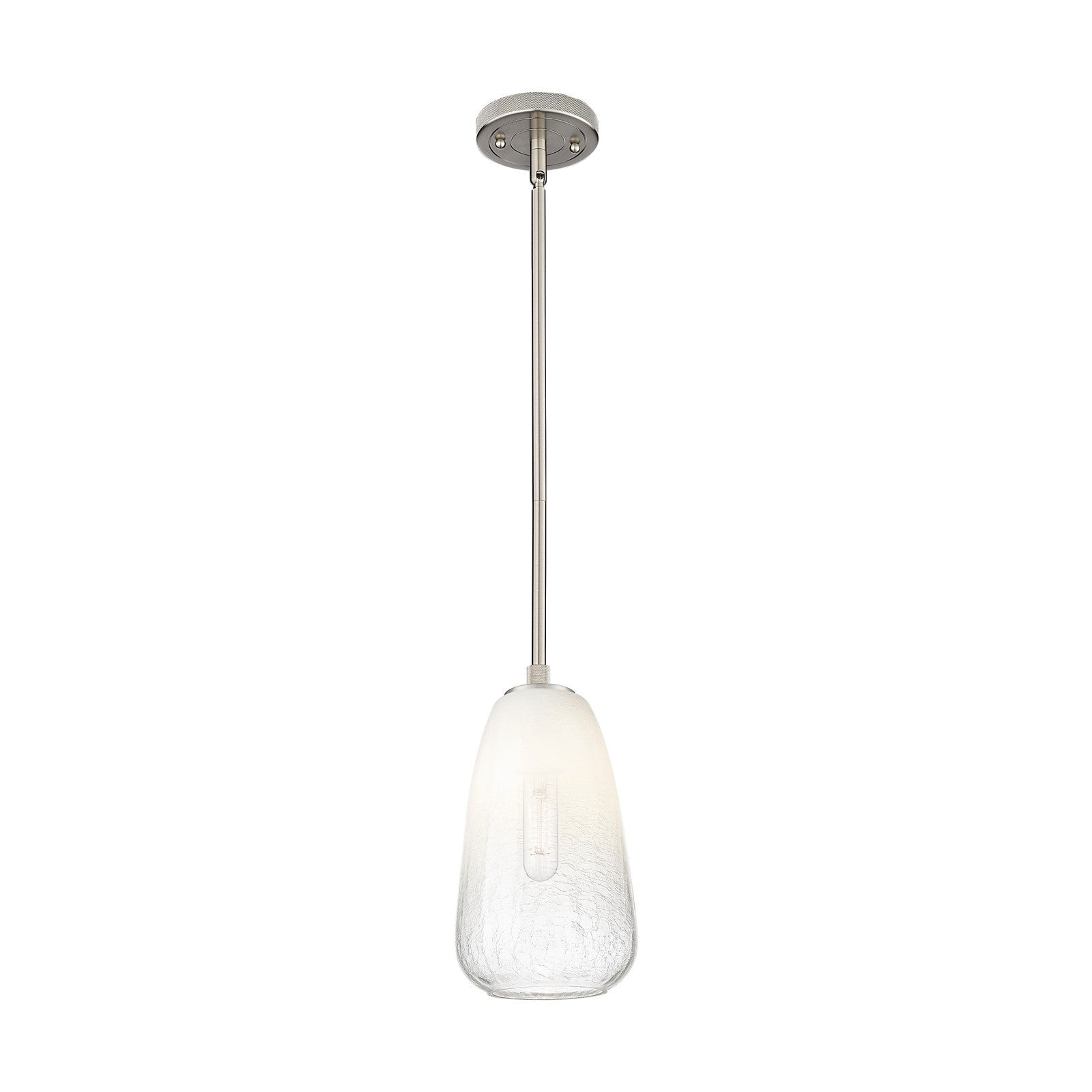 Innovations Brookhaven Almond 6in 1-Light Pendant | Industrial Satin Nickel and Opal Glass | Kitchen Island & Dining Room | Model 434-1S-SN-G480-6OP