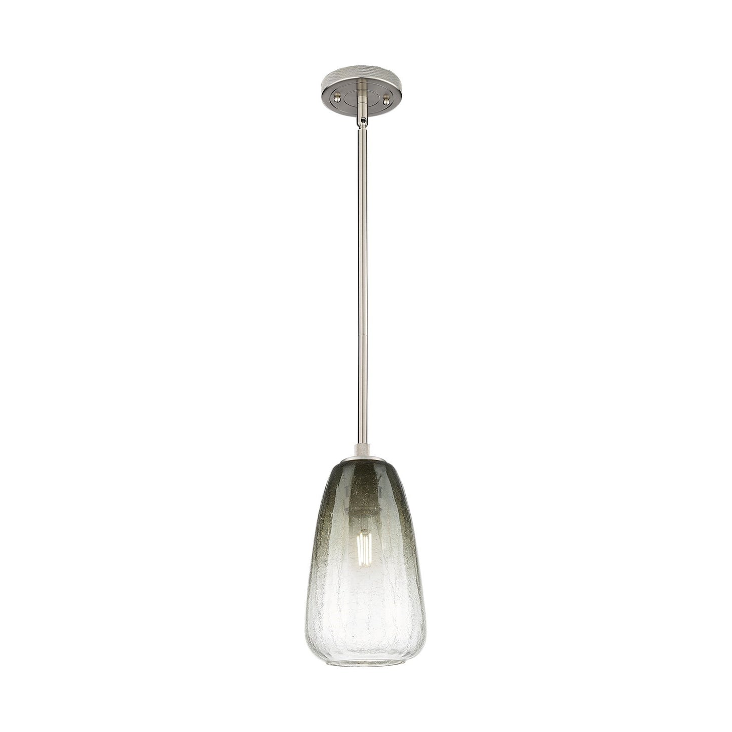 Innovations Brookhaven Almond 6in 1-Light Pendant | Industrial Satin Nickel and Slate Glass | Kitchen Island & Dining Room | Model 434-1S-SN-G480-6SL
