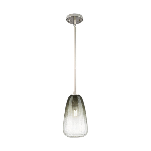 Innovations Brookhaven Almond 6in 1-Light Pendant | Industrial Satin Nickel and Slate Glass | Kitchen Island & Dining Room | Model 434-1S-SN-G480-6SL