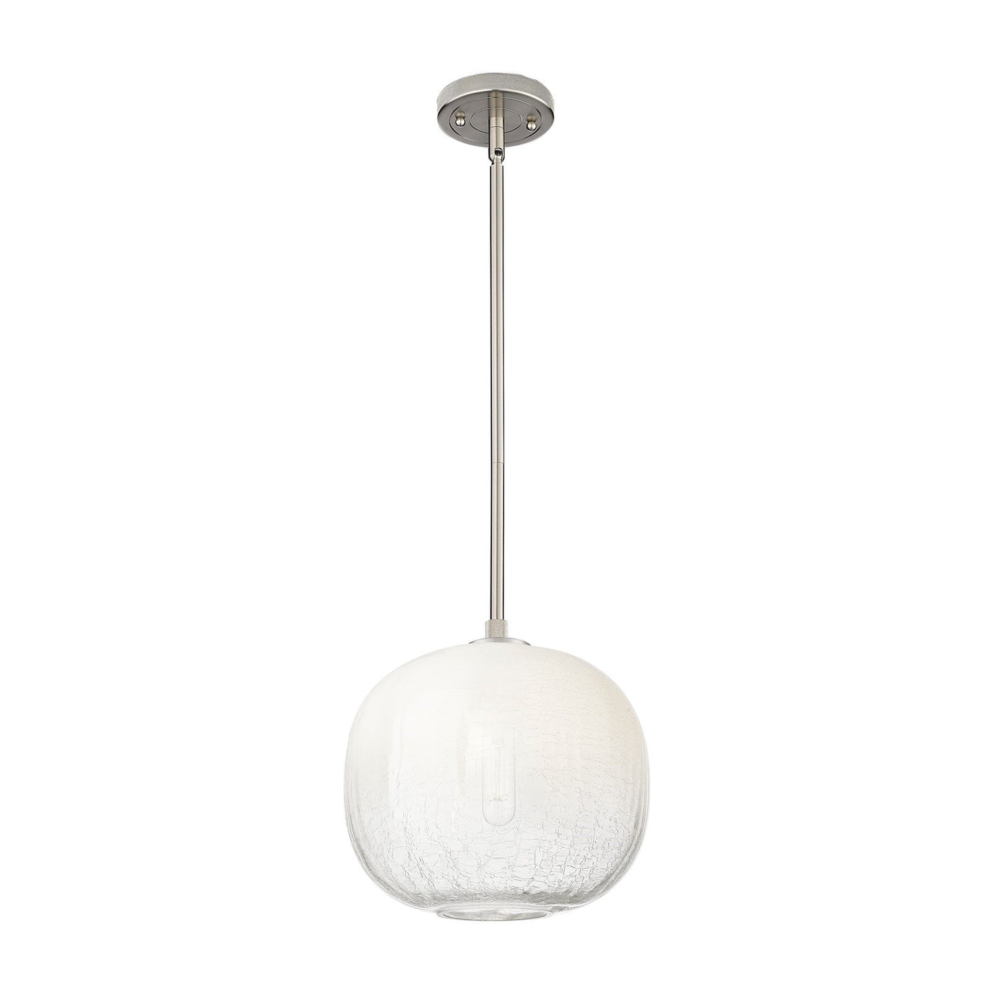 Innovations Brookhaven Sphere 10.5in 1-Light Pendant | Industrial Satin Nickel and Opal Glass | Kitchen Island & Dining | Model 434-1S-SN-G481-10OP