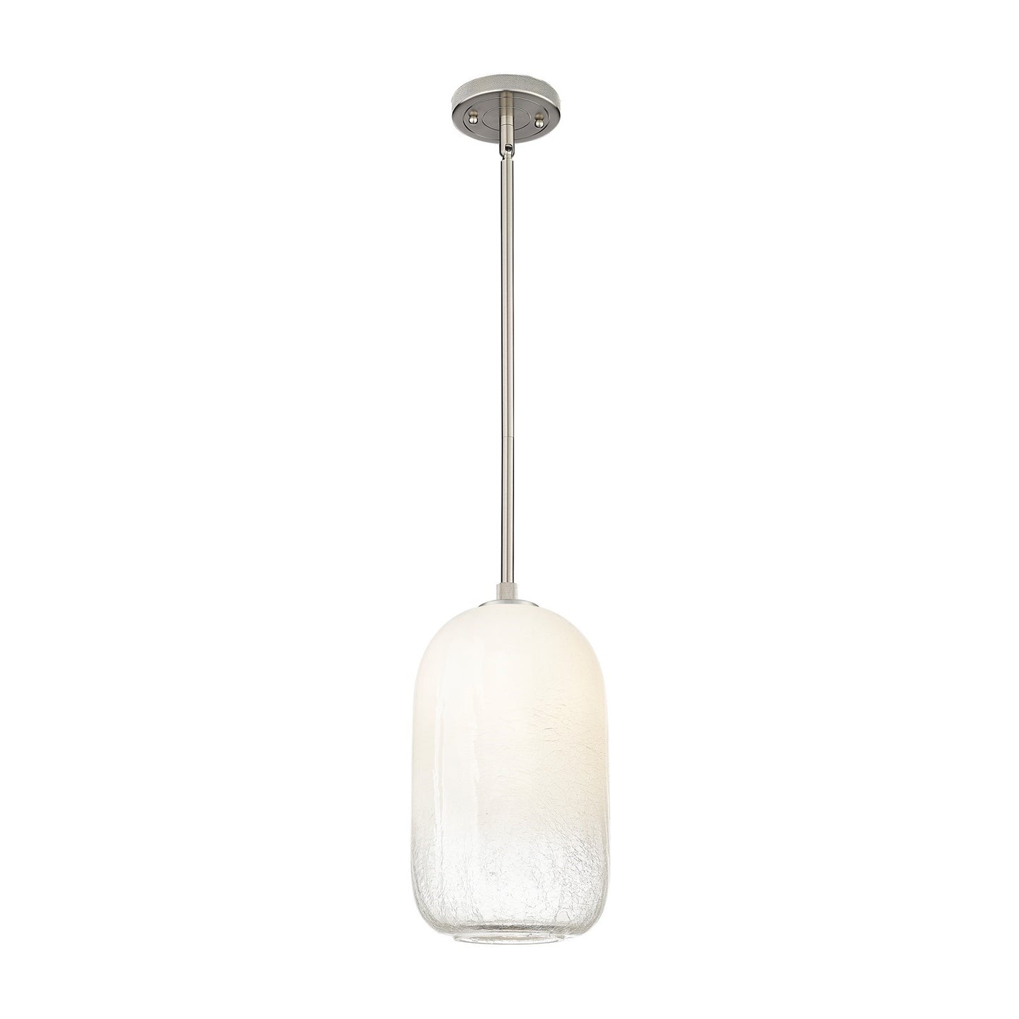Innovations Brookhaven Cloche 7in 1-Light Pendant | Industrial Satin Nickel and Opal Glass | Kitchen Island & Dining Room | Model 434-1S-SN-G482-7OP