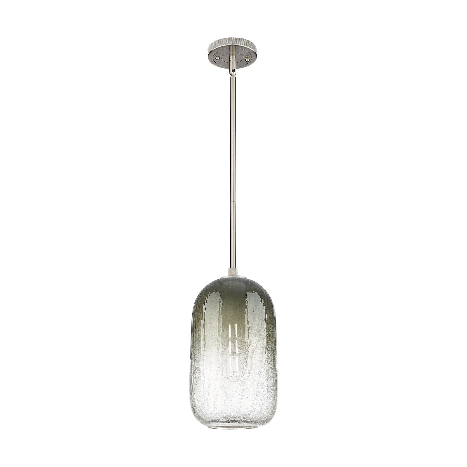 Innovations Brookhaven Cloche 7in 1-Light Pendant | Industrial Satin Nickel and Slate Glass | Kitchen Island & Dining Room | Model 434-1S-SN-G482-7SL