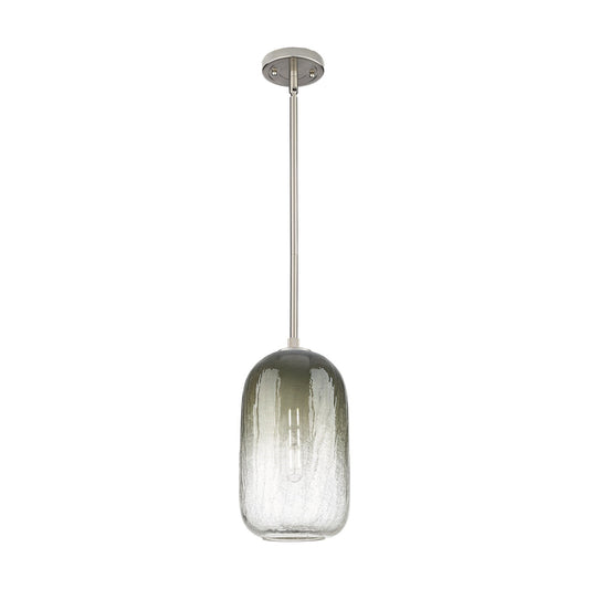 Innovations Brookhaven Cloche 7in 1-Light Pendant | Industrial Satin Nickel and Slate Glass | Kitchen Island & Dining Room | Model 434-1S-SN-G482-7SL