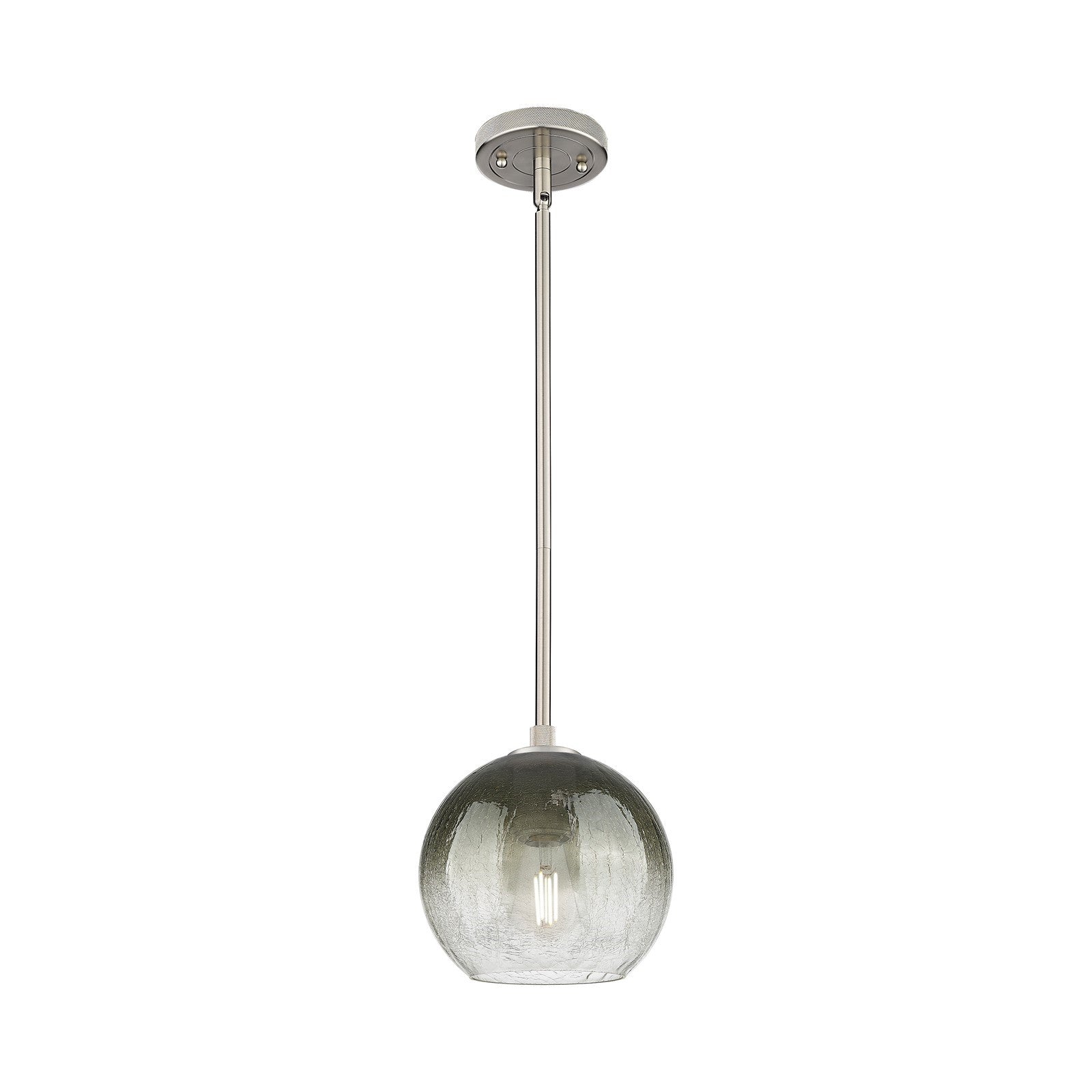 Innovations Brookhaven Globe 8in 1-Light Pendant | Industrial Satin Nickel and Slate Glass | Kitchen Island & Dining Room | Model 434-1S-SN-G483-8SL