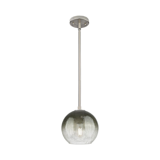 Innovations Brookhaven Globe 8in 1-Light Pendant | Industrial Satin Nickel and Slate Glass | Kitchen Island & Dining Room | Model 434-1S-SN-G483-8SL
