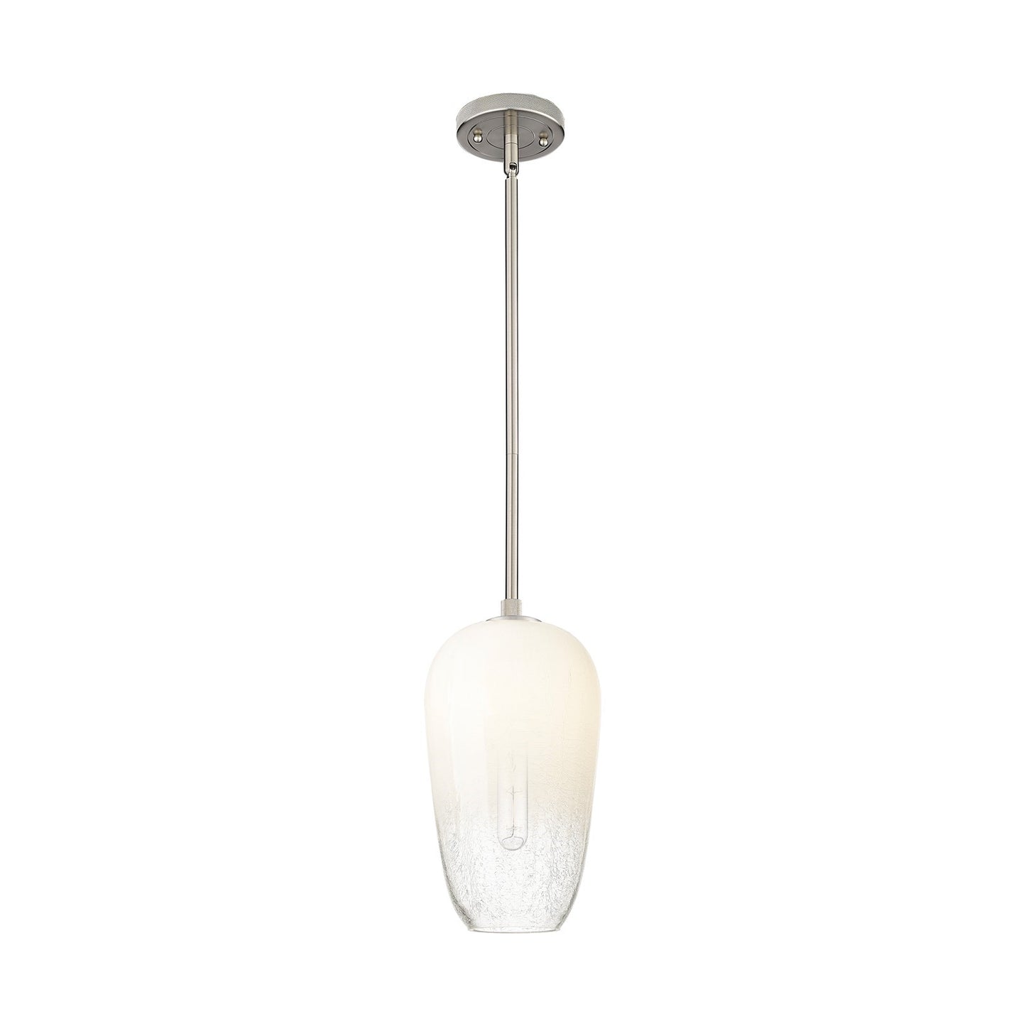 Innovations Brookhaven Flute 7in 1-Light Pendant | Industrial Satin Nickel and Opal Glass | Kitchen Island & Dining Room | Model 434-1S-SN-G484-7OP