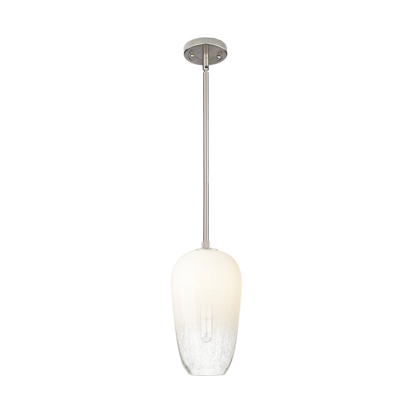 Innovations Brookhaven Flute 7in 1-Light Pendant | Industrial Satin Nickel and Opal Glass | Kitchen Island & Dining Room | Model 434-1S-SN-G484-7OP