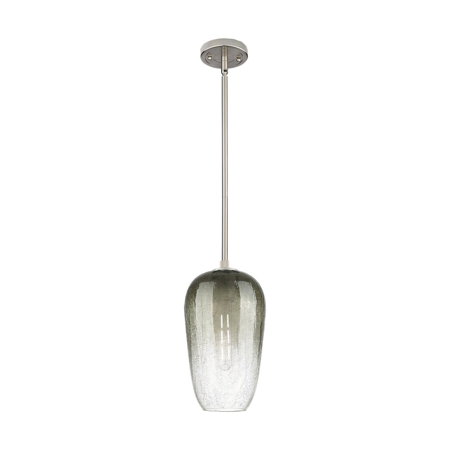 Innovations Brookhaven Flute 7in 1-Light Pendant | Industrial Satin Nickel and Slate Glass | Kitchen Island & Dining Room | Model 434-1S-SN-G484-7SL